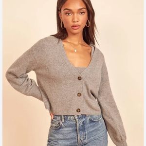 Reformation Varenne cashmere tank and cardi sweater set